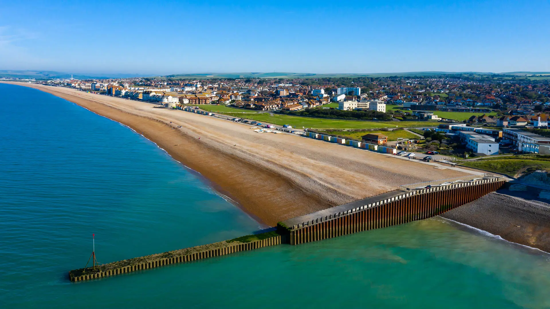 Arial Shot Of Seaford Beach