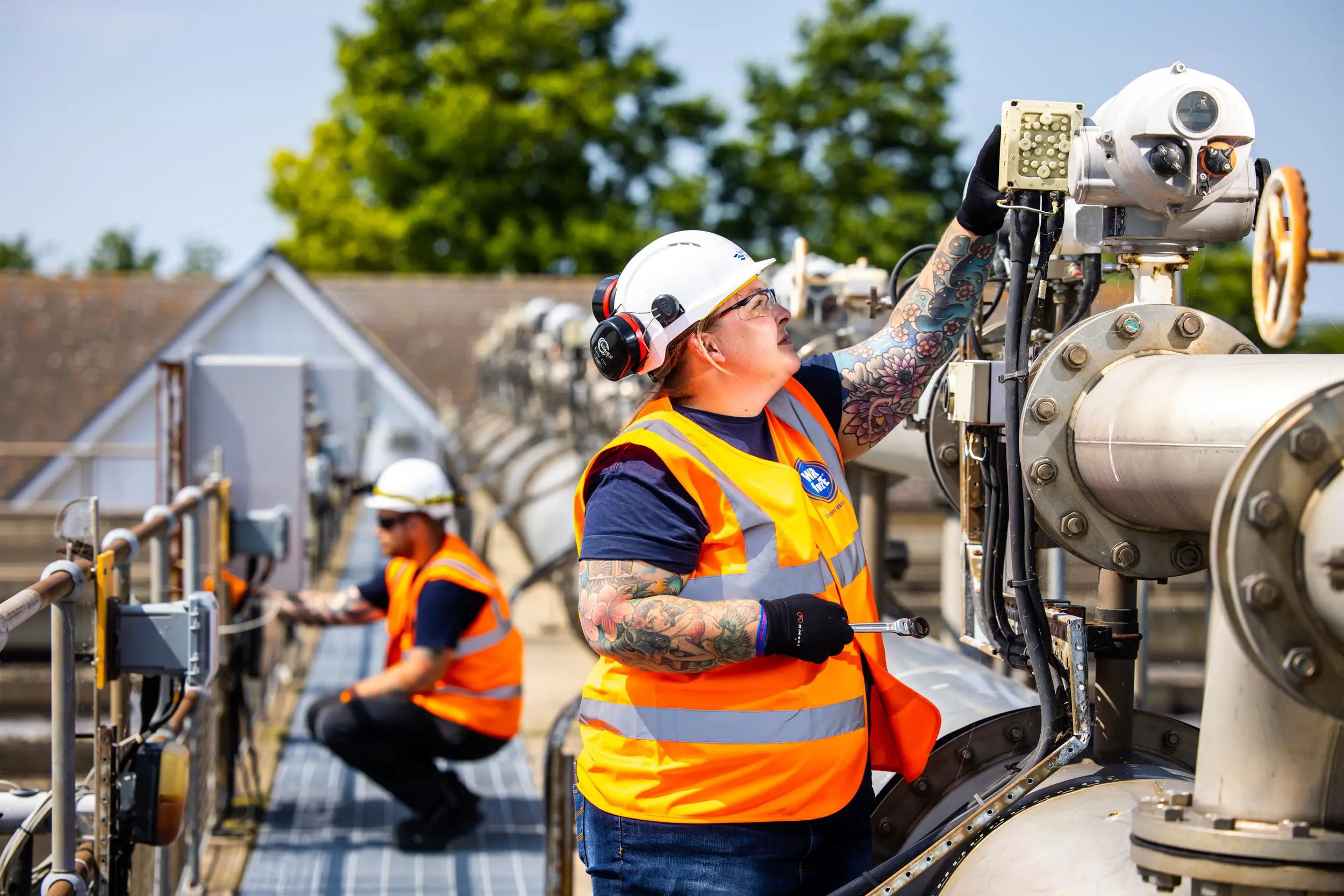 lady fixing equipment at a Southern Water site 