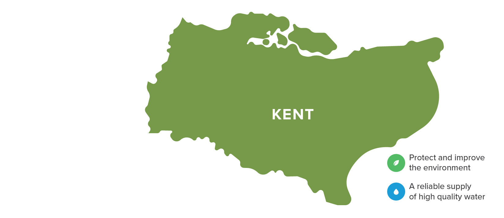 Map of Kent showing key